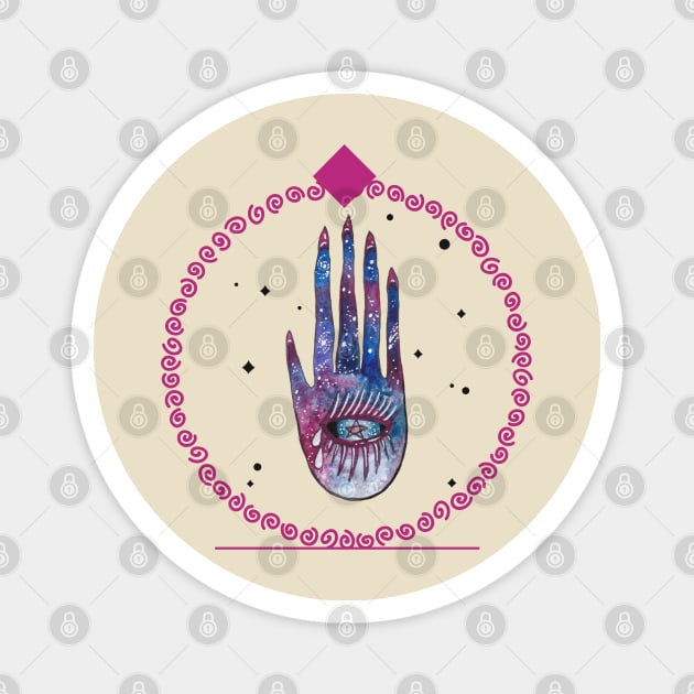 Occult Hamsa Hand Magnet by World upside down